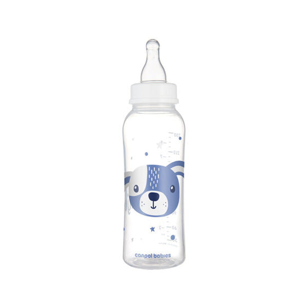 Canpol Babies Biberon Cu Gat Ingust 250ml Pp Cute Animals 11/841_blu