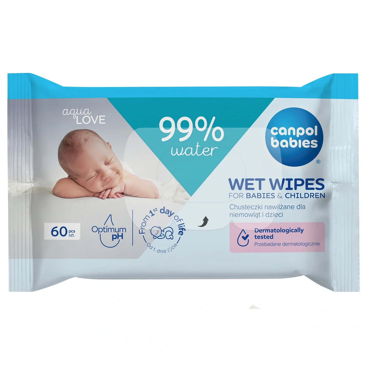 Servetele umede pentru bebelusi si copii, 99% apa, 60buc, 14/200
