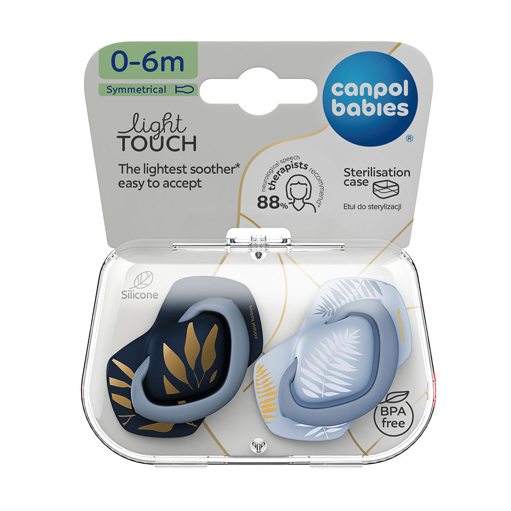 Canpol Babies Suzeta simetrica din silicon 0-6m Gold 2 Pcs 22/664_Blu