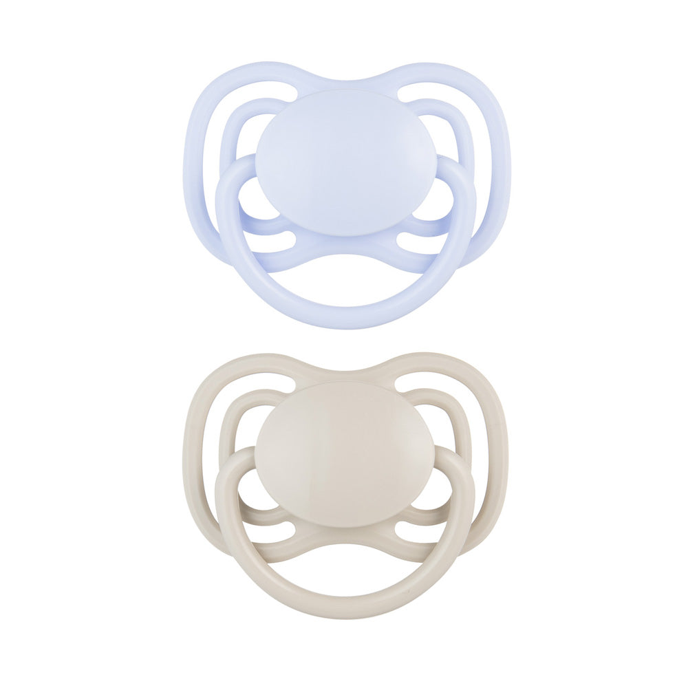 Suzeta simetrica din silicon 0-6m Dental Air Nude, 2 Pcs 23/225_Blu
