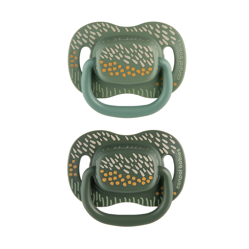 Canpol Babies Suzeta simetrica din silicon 0-6m Mountains 2 Pcs 34/930_Gre