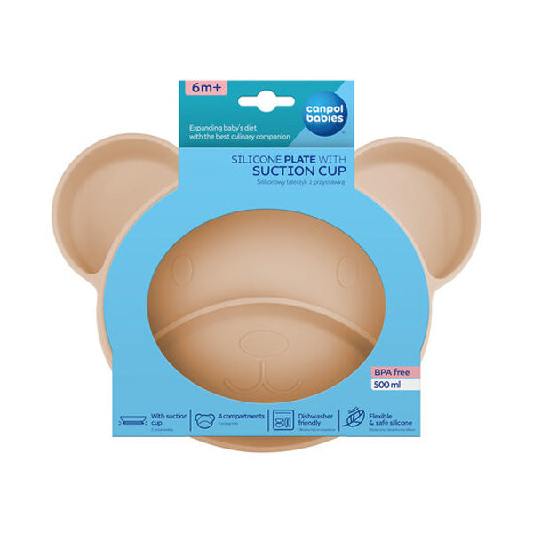 Canpol Babies Farfurie Silicon Compartimentata Bear 51/401_Bei