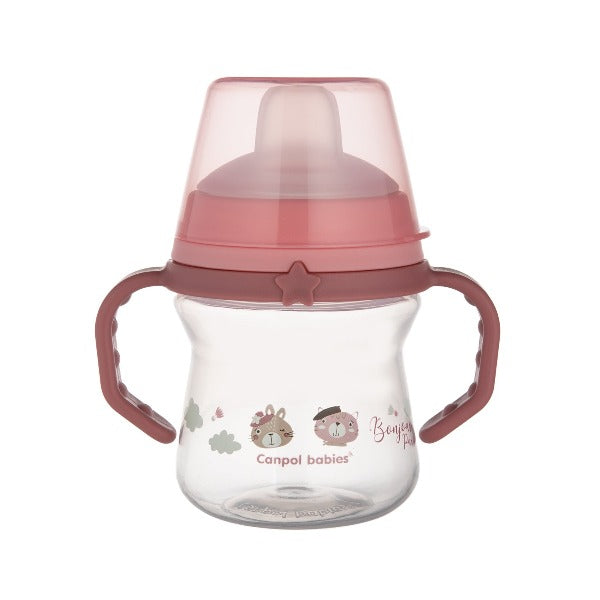 Canpol babies Prima cana a bebelusului cu duza din silicon BONJOUR PARIS Blue 150 ml 56/612_pin