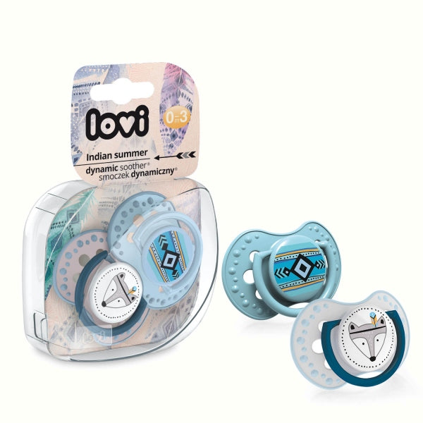 Lovi Suzeta Silicon Dynamic 0-3M 2 Pcs Indian Summer Baiat - 22/855Boy