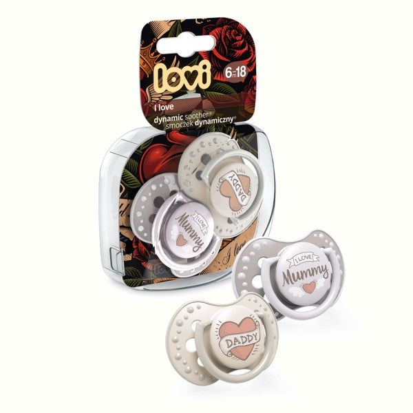 Lovi Suzeta Silicon Dynamic 6-18M 2 Pcs I Love - 22/868