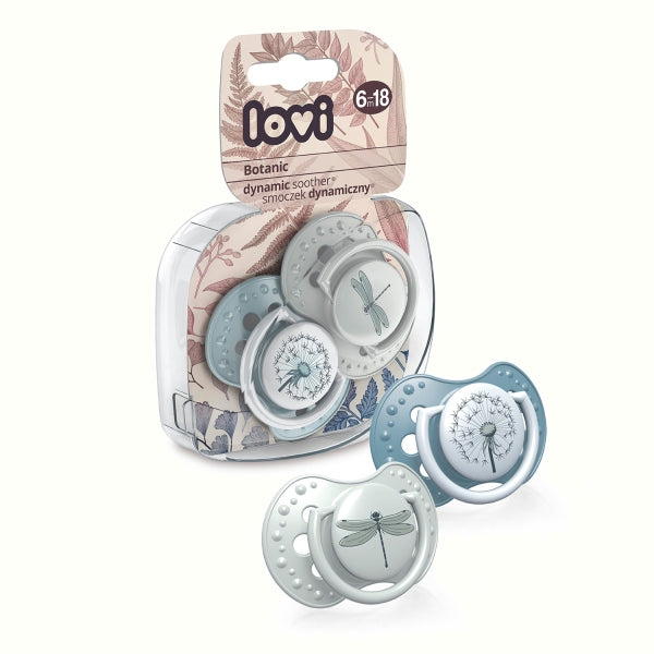 Lovi Suzeta Silicon Dynamic 6-18M 2 Pcs Botanic Baiat - 22/871Boy