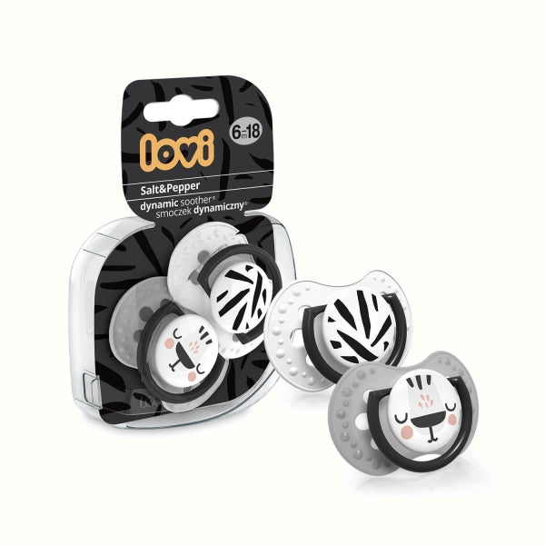 Lovi Suzeta Silicon Dynamic 6-18 M 2 Pcs Salt&Pepper - 22/879