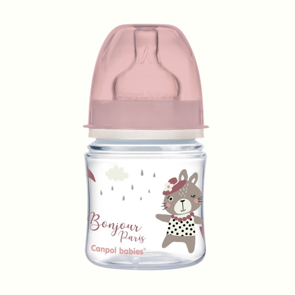 Biberon anticolici Canpol babies EasyStart Bonjour Paris 120 ml, roz