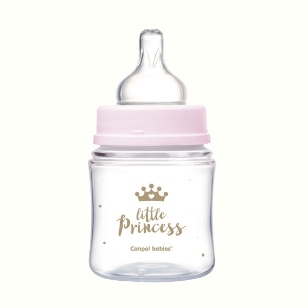 Canpol Babies Biberon Anticolici Cu Gat Larg 120ml Pp Easy Start Royal Baby Roz - 35/233_Pin