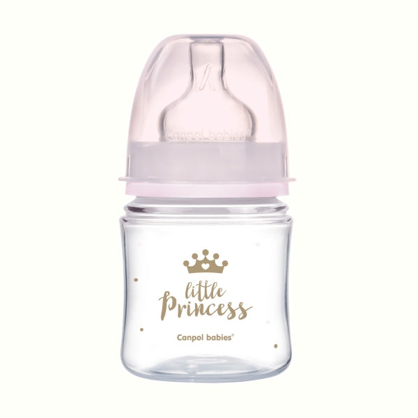 Biberon Canpol babies Royal Baby 120 ml roz, vedere laterală
