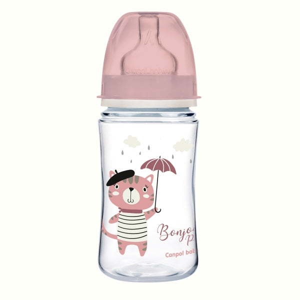 Biberon anticolici Canpol babies EasyStart Bonjour Paris 240 ml, roz