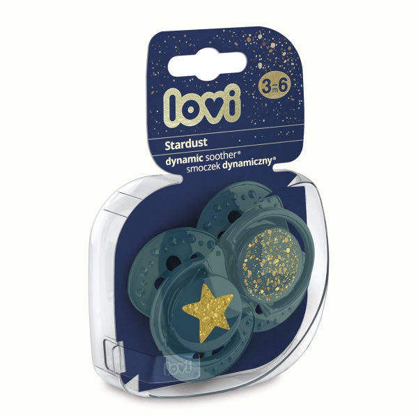Lovi Suzeta Silicon Dynamic 3-6 M 2 Pcs Stardust Green 22/893_Green