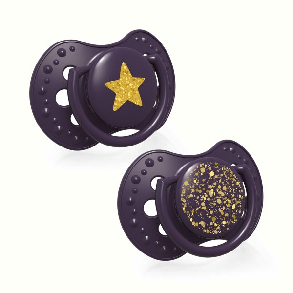 Lovi Suzeta Silicon Dynamic 6-18 M 2 Pcs Stardust Violet 22/894_Violet