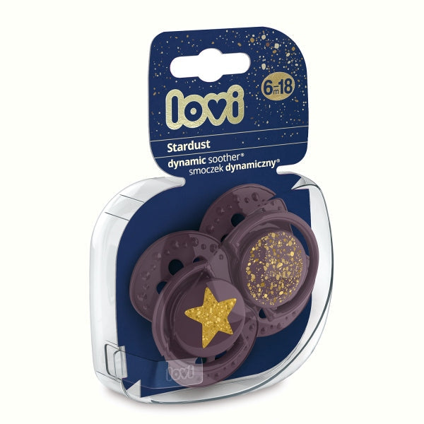 Lovi Suzeta Silicon Dynamic 6-18 M 2 Pcs Stardust Violet 22/894_Violet