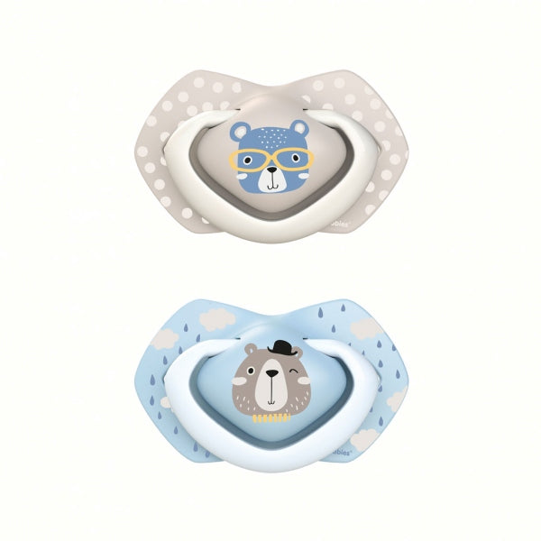 Canpol Babies Suzeta Simetrica Din Silicon 6-18 M Bonjour Paris 2 Pcs 22/648_Blu