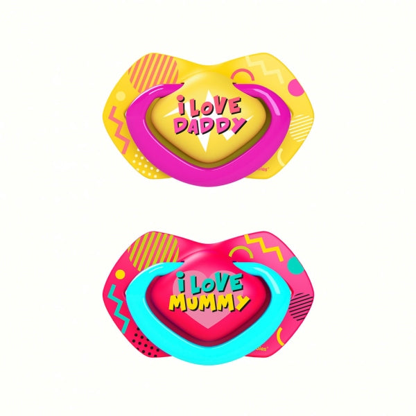Canpol Babies Suzeta Simetrica Din Silicon 0-6 M Neon Love 2 Pcs 22/652_Pin