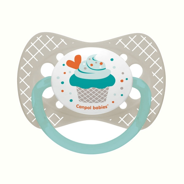 Canpol Babies Suzeta Simetrica Din Silicon 0-6 Luni Cupcake 23/282-Grey