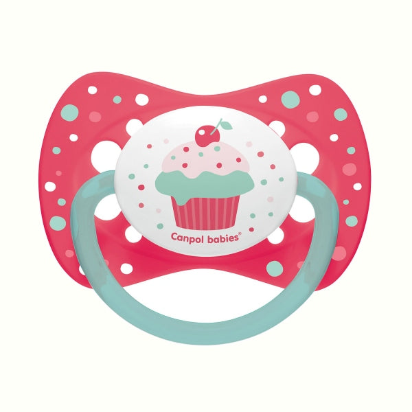 Canpol Babies Suzeta Simetrica Din Silicon 18 + Cupcake 23/284-Pink
