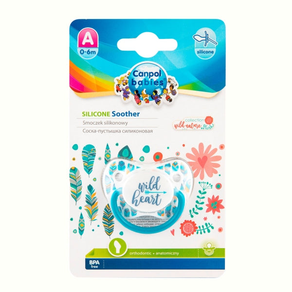 Canpol Babies Suzeta Orthodontica Din Silicon 0-6 Luni Wild Nature_Turquaise - 23/285_Tur