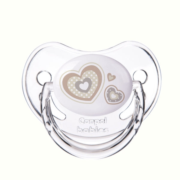 Canpol Babies Suzeta Orthodontica Din Silicon +18 Luni 1 Bc -Newborn Baby Hearts 22/567-Bej