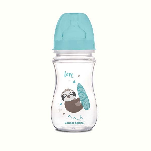 Canpol Babies Biberon Anticolici Cu Gat Larg 240ml Pp Easy Start Exotic Animals - 35/221_Blu