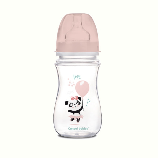 Biberon anticolici Canpol babies EasyStart Exotic Animals 240 ml, roz