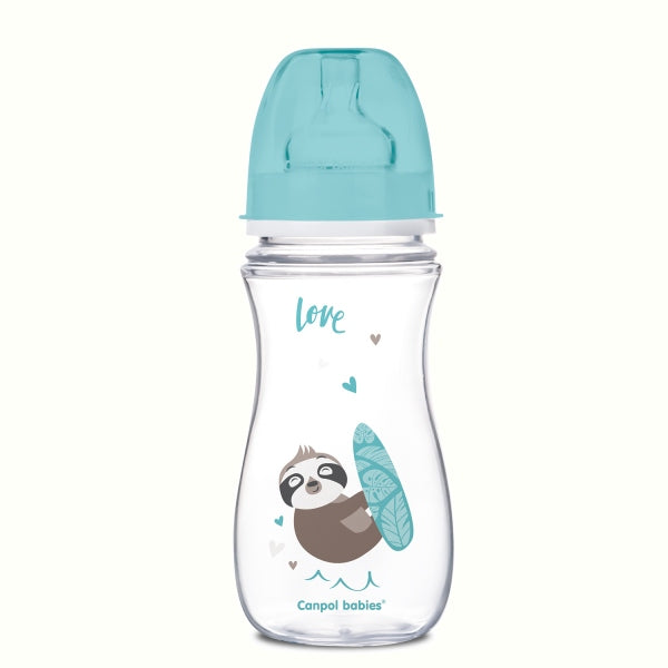 Canpol Babies Biberon Anticolici Cu Gat Larg 300ml Pp Easy Start Exotic Animals - 35/222_Blu