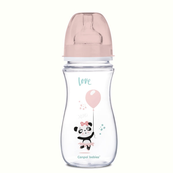 Biberon anticolici Canpol babies EasyStart Exotic Animals 300 ml, roz