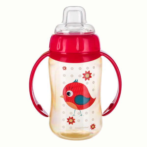 Canpol Babies Cana Antrenament Silicon 320 ml Cute Animals-Pasare 56/512_Red