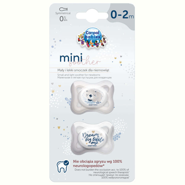 Canpol Babies Suzeta Simetrica Din Silicon 0-2M Mini -2 Pc 23/910_Grey