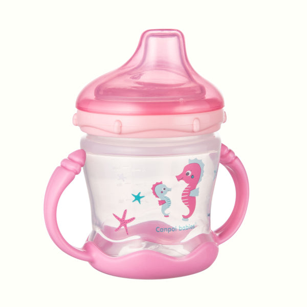 Canpol Babies Cana Anti-Varsare Cu Cioc Moale Din Silicon 180 ml Love & Sea 57/300_Pin