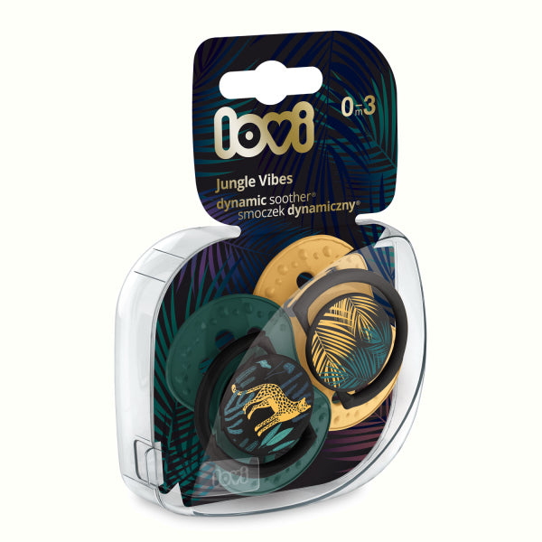 Lovi Suzeta Silicon Dynamic 0-3M 2 Pcs Jungle Vibes- 22/901_Boy