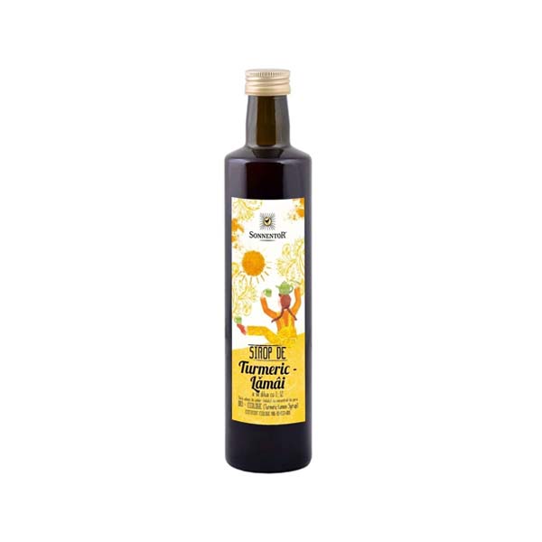 SONNENTOR Sirop Turmeric-Lămâi 0,5L, fără zahăr, ECO